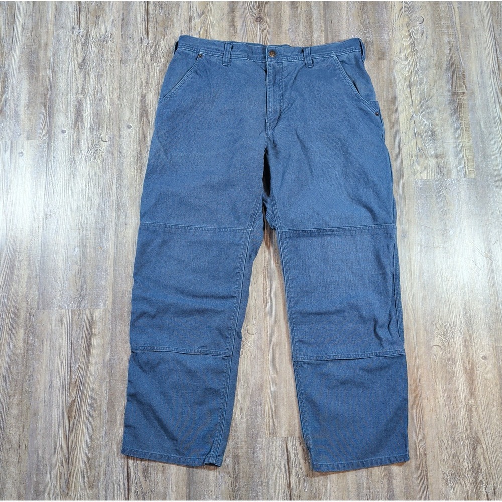 Patagonia Men's All Seasons Double Knee Work Pants Blue Hemp Blend Size 38x30